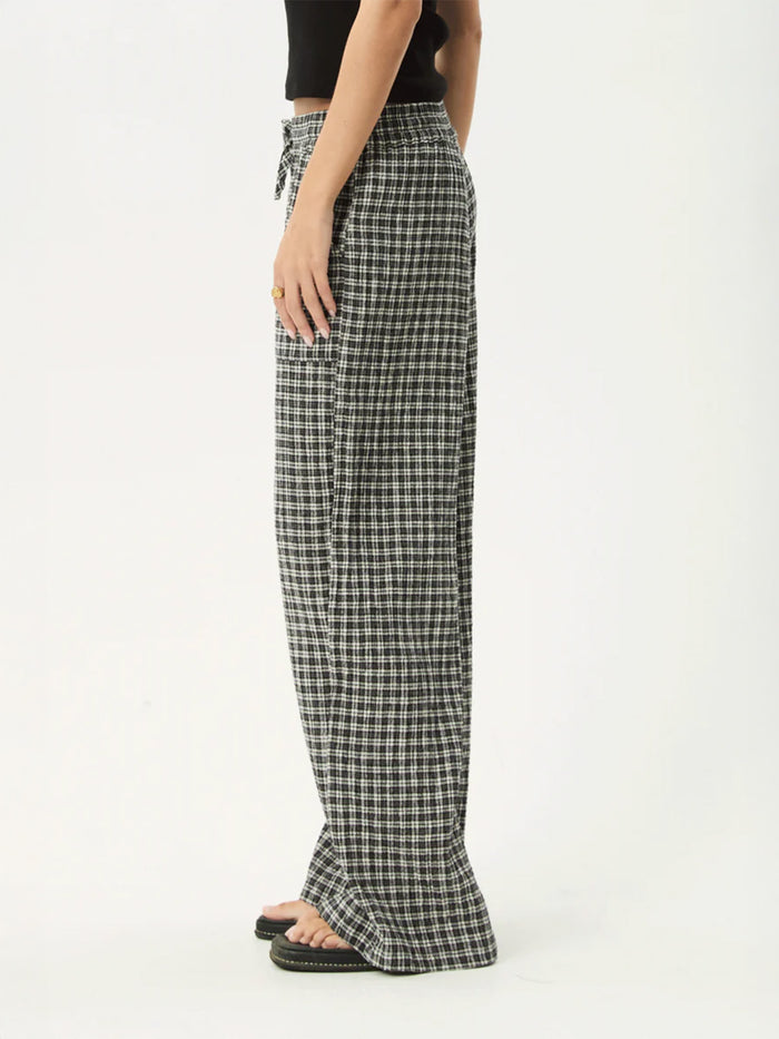 Asta - Seersucker Wide Leg Pant | Steel Check-Image 3