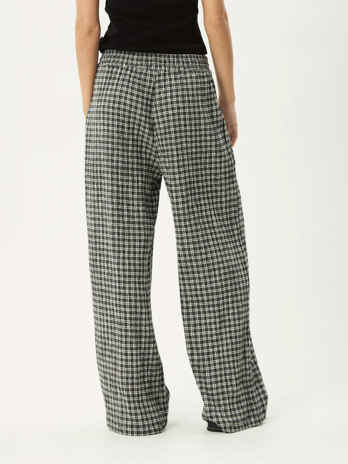 Asta - Seersucker Wide Leg Pant | Steel Check-Image 4