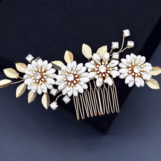 Wedding Hair Accessories - Bohemian Gold Bridal Hair Comb