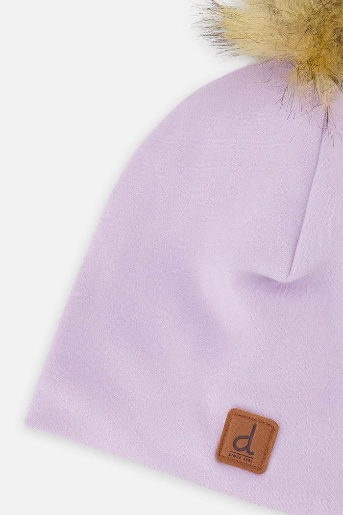 Baby Jersey Hat With Pompom Lavender-2