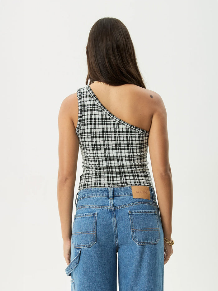 Blair - Recycled One Shoulder Top | Black/White-Image 4