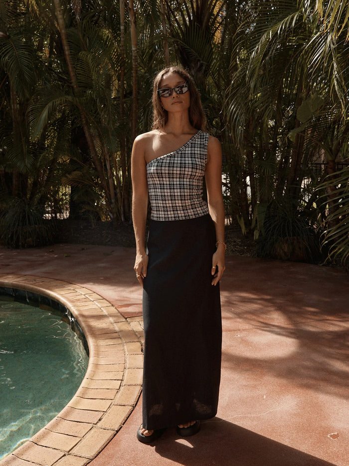 Blair - Recycled One Shoulder Top | Black/White-Image 5