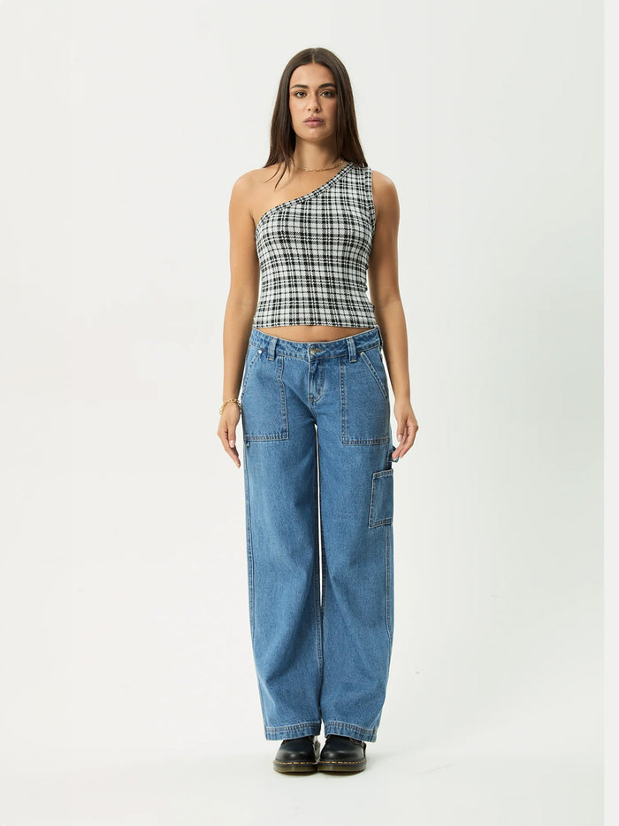Blair - Recycled One Shoulder Top | Black/White-Image 6