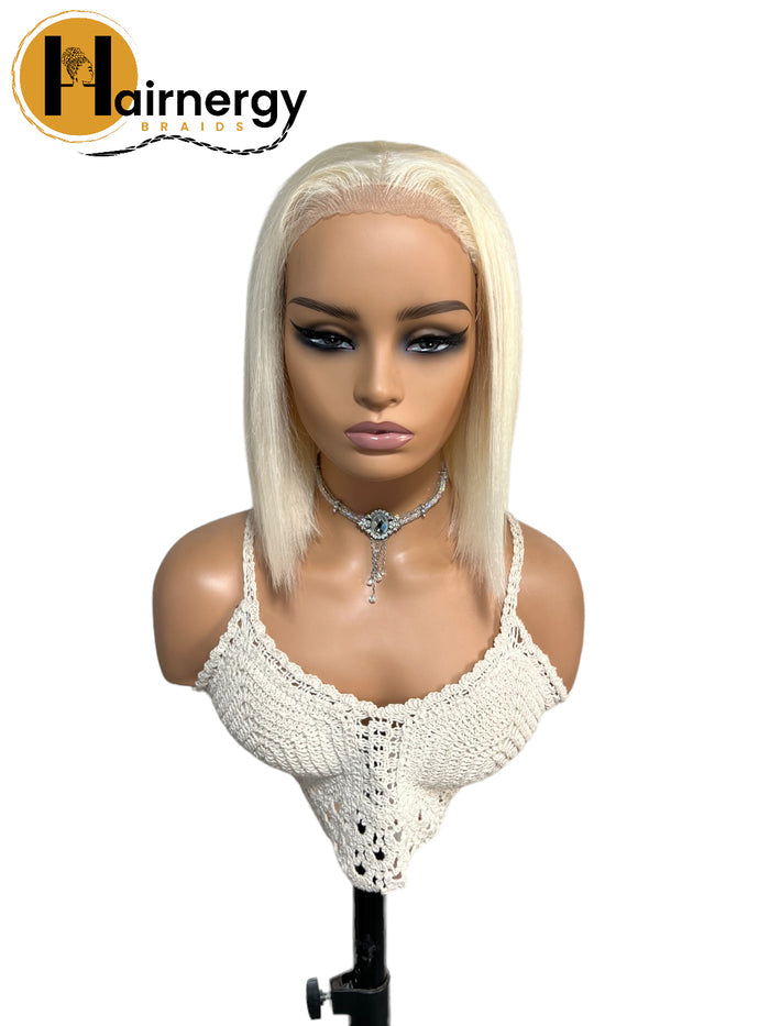 Blonde Wear & Go Glueless Straight Bob Wigs 180% Density 4×6 Transparent Lace Closure Wig Human Hair