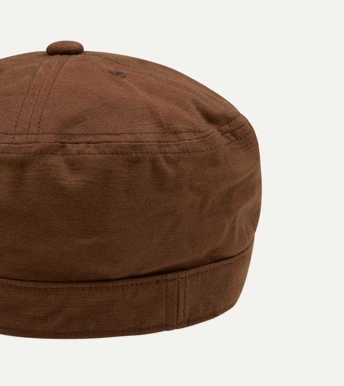 Câbleami Brown Light Back Satin Cotton Metro Hat