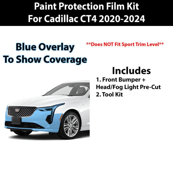 Precut Premium Paint Protection Film Clear Bra PPF Decal Film Kit Cover Fits Cadillac CT4 2020 - 2024 - Bogar Tech Designs