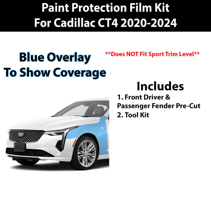 Precut Premium Paint Protection Film Clear Bra PPF Decal Film Kit Cover Fits Cadillac CT4 2020 - 2024 - Bogar Tech Designs