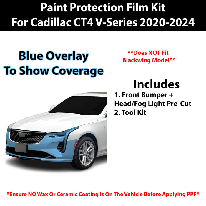 Fits Cadillac CT4 2020 - 2024 Precut Premium Paint Protection Film Clear Bra PPF Decal Film Kit - Bogar Tech Designs