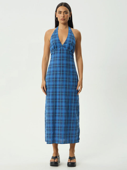 Camden - Hemp Seersucker Maxi Dress | Marina Check-Image 1