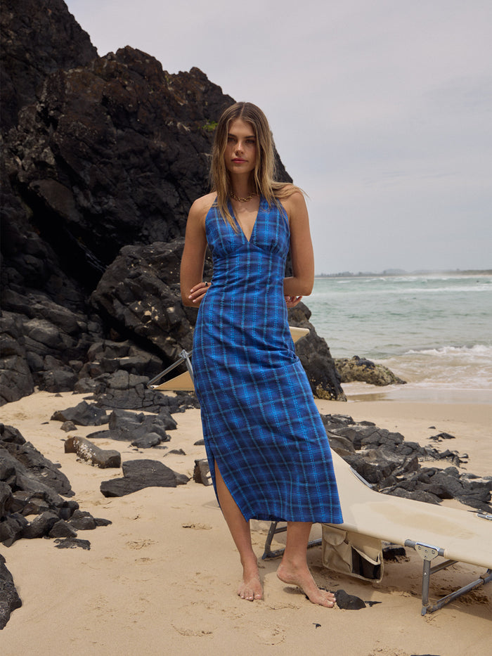 Camden - Hemp Seersucker Maxi Dress | Marina Check-Image 2
