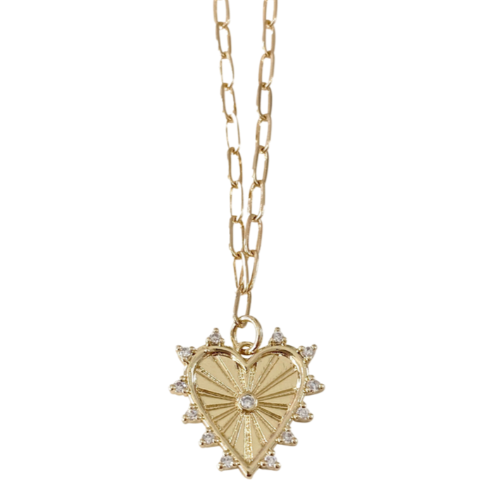 Gold Heart Gamelli Necklace Cara