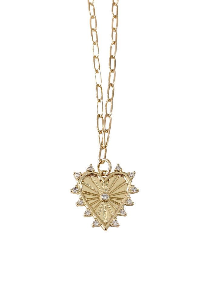 Gold Heart Gamelli Necklace Cara