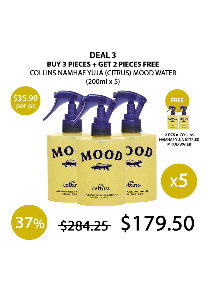 (BUY 3+2 FREE YELLOW) LARGE 200ml COLLINS YUJA MOOD WATER