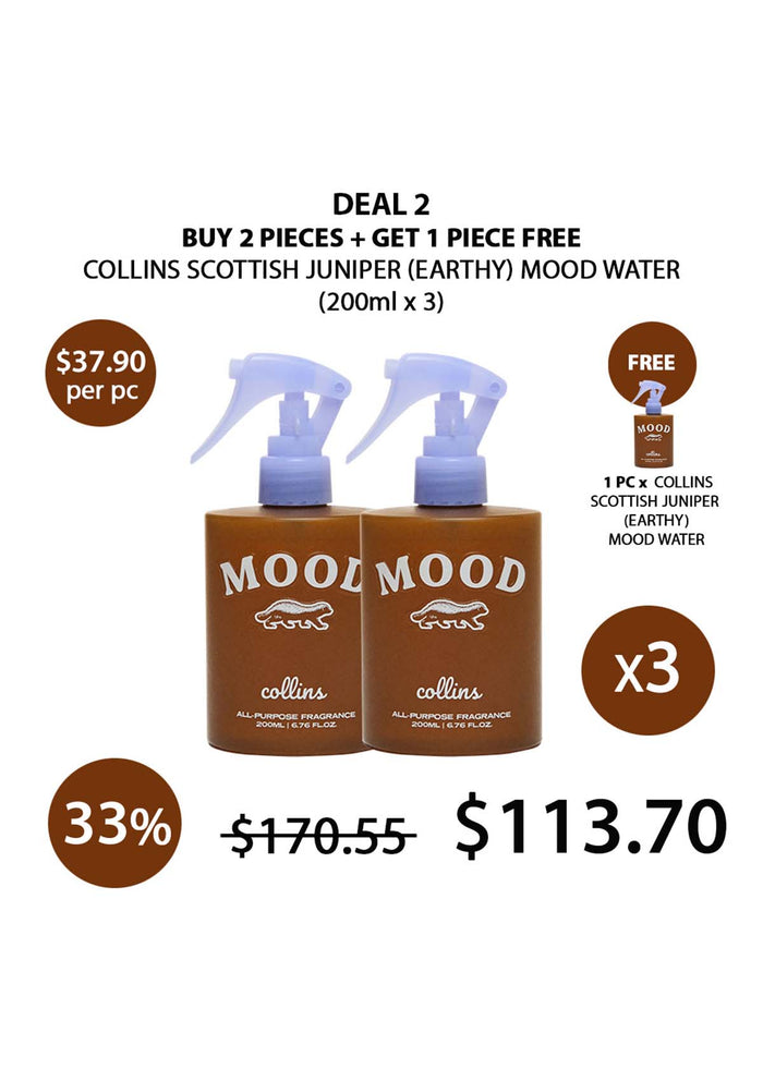 (BUY 2+1 FREE BROWN) LARGE 200ml COLLINS SCOTTISH MOOD WATER
