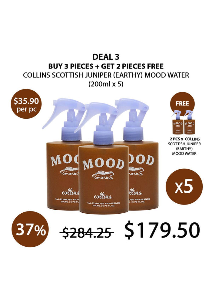 (BUY 3+2 FREE BROWN) LARGE 200ml COLLINS SCOTTISH MOOD WATER