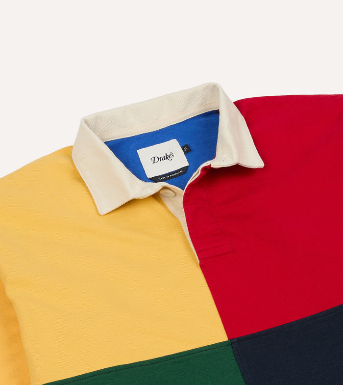 Colourblock Multi Panelled Cotton Rugby Shirt