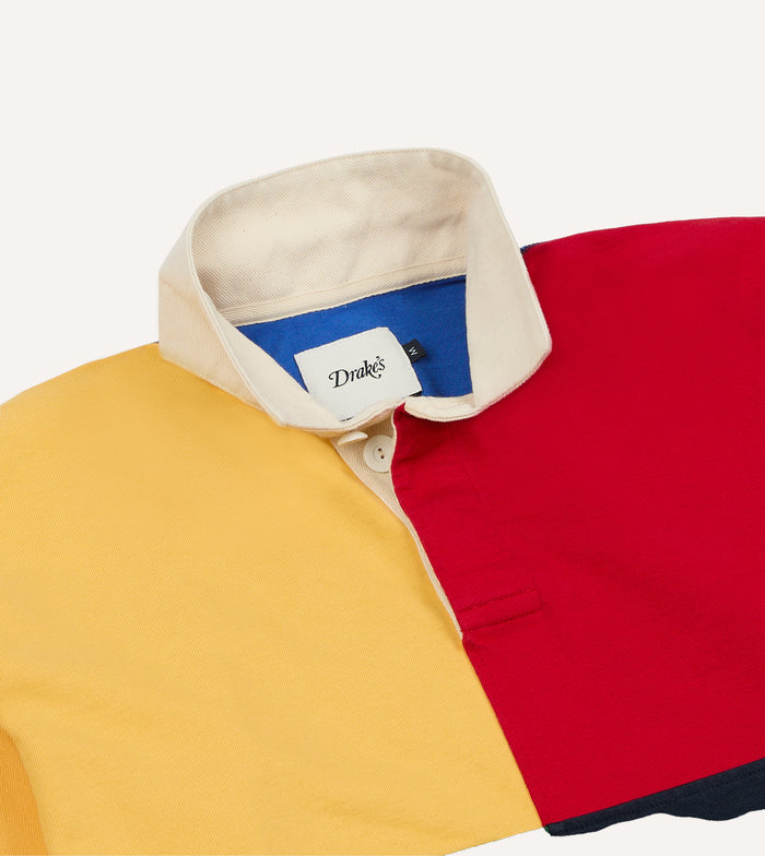 Colourblock Multi Panelled Cotton Rugby Shirt