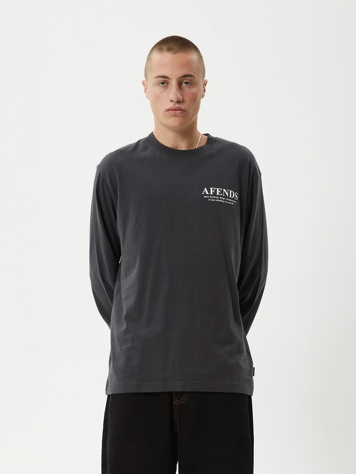 Cosmic - Recycled Long Sleeve Tee | Charcoal-Image 1