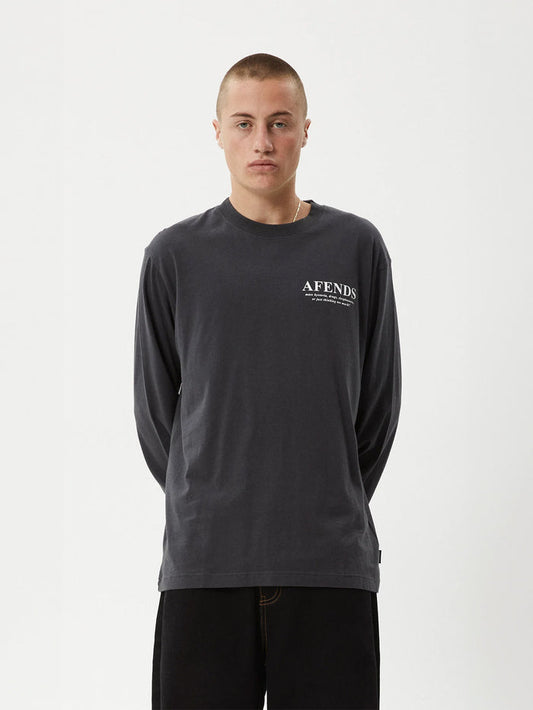 Cosmic - Recycled Long Sleeve Tee | Charcoal-Image 1
