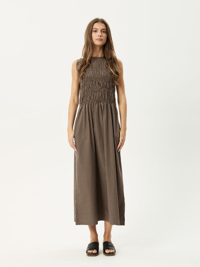 Cyrus - Recycled Maxi Dress | Coffee Stripe-Image 1