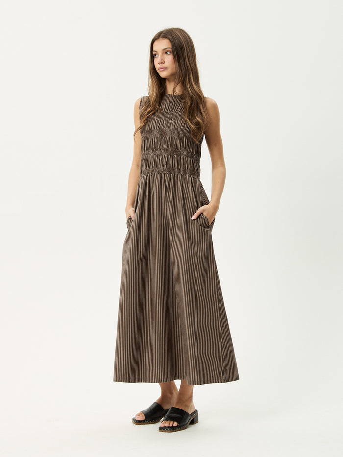 Cyrus - Recycled Maxi Dress | Coffee Stripe-Image 2
