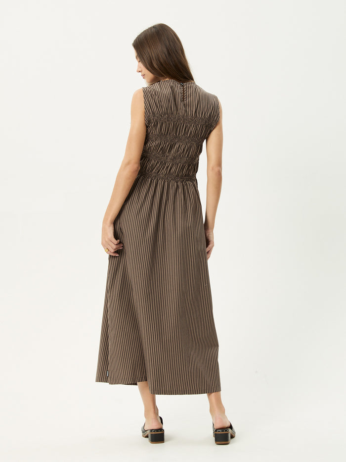 Cyrus - Recycled Maxi Dress | Coffee Stripe-Image 3