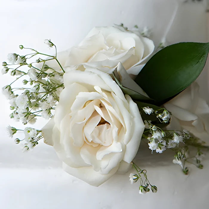 White Rose Cake up close