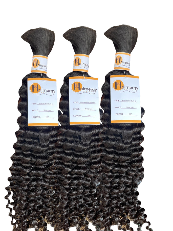 Deep Curl Bulk Hair Extensions for Braiding 100% Human Hair 100g