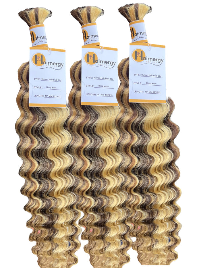 Deep Wave Bulk Hair Extensions for Braiding 100% Human Hair 50g