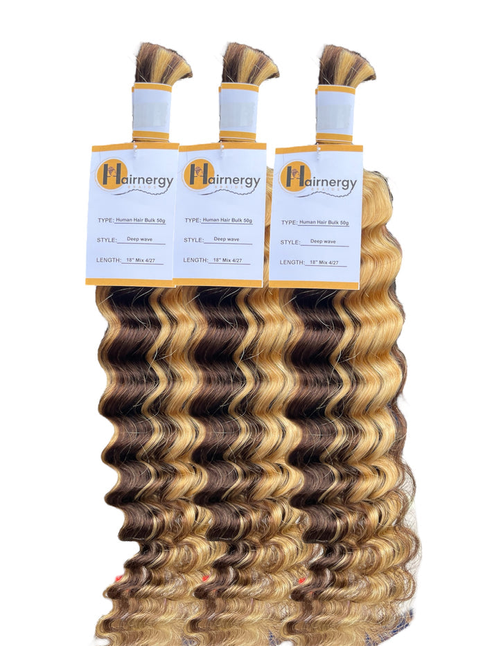 Deep Wave Bulk Hair Extensions for Braiding 100% Human Hair 50g