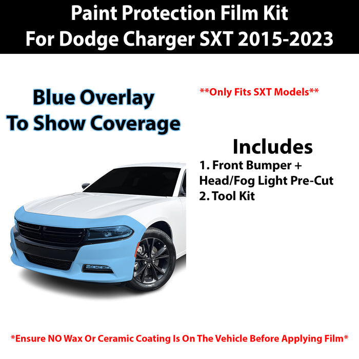 Fits Dodge Charger SXT 2015 - 2023 Precut Premium Paint Protection Film Clear Bra PPF Decal Film Kit - Bogar Tech Designs