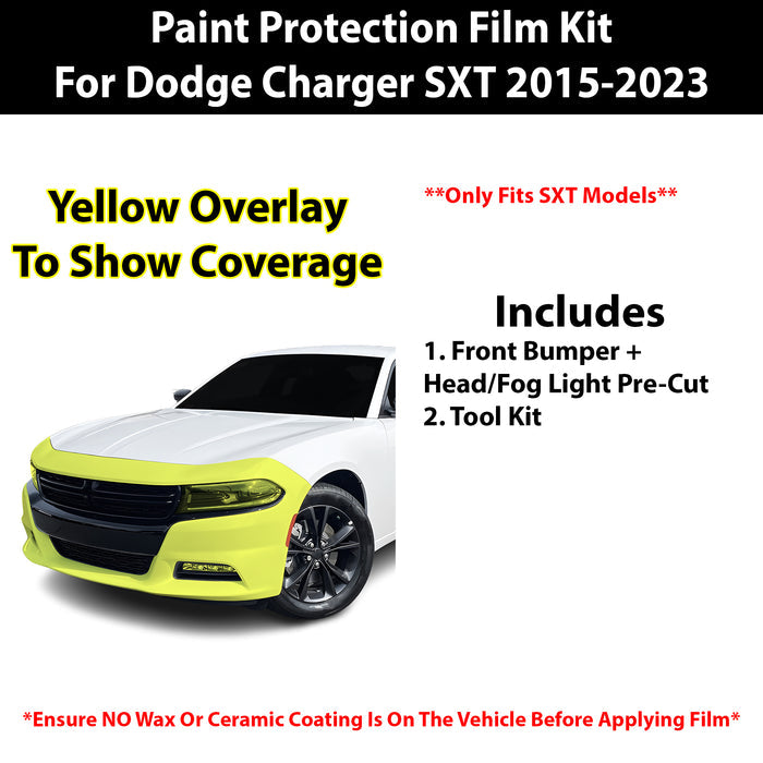 Fits Dodge Charger SXT 2015 - 2023 Precut Premium Paint Protection Film Clear Bra PPF Decal Film Kit - Bogar Tech Designs