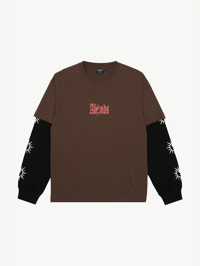 Double Trouble - Recycled Layered Boxy Tee | Coffee-Image 6
