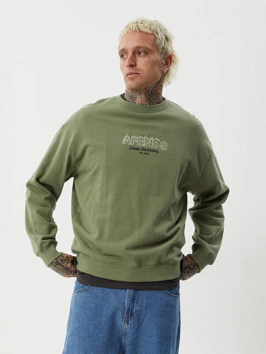 Ember - Recycled Crew Neck | Oil Green-Image 1
