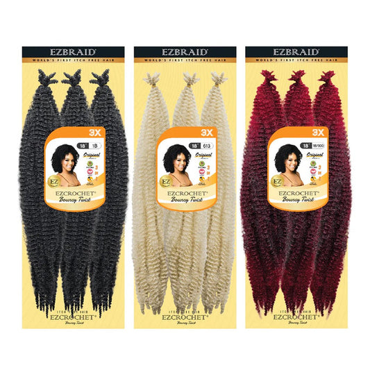 EZBRAID Ezcrochet 3X Bouncy Twist Braid (18inch) Pre fluffed Kinky Hair