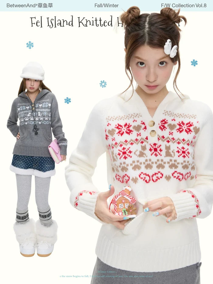 Fel island knitted christmas hoodie