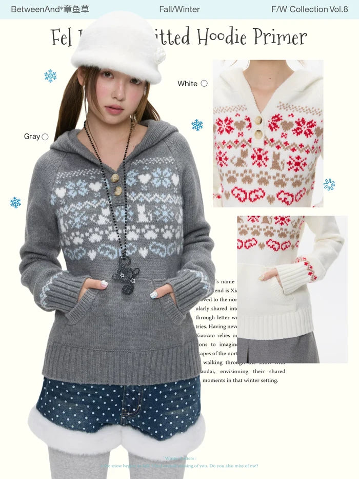 Fel island knitted christmas hoodie