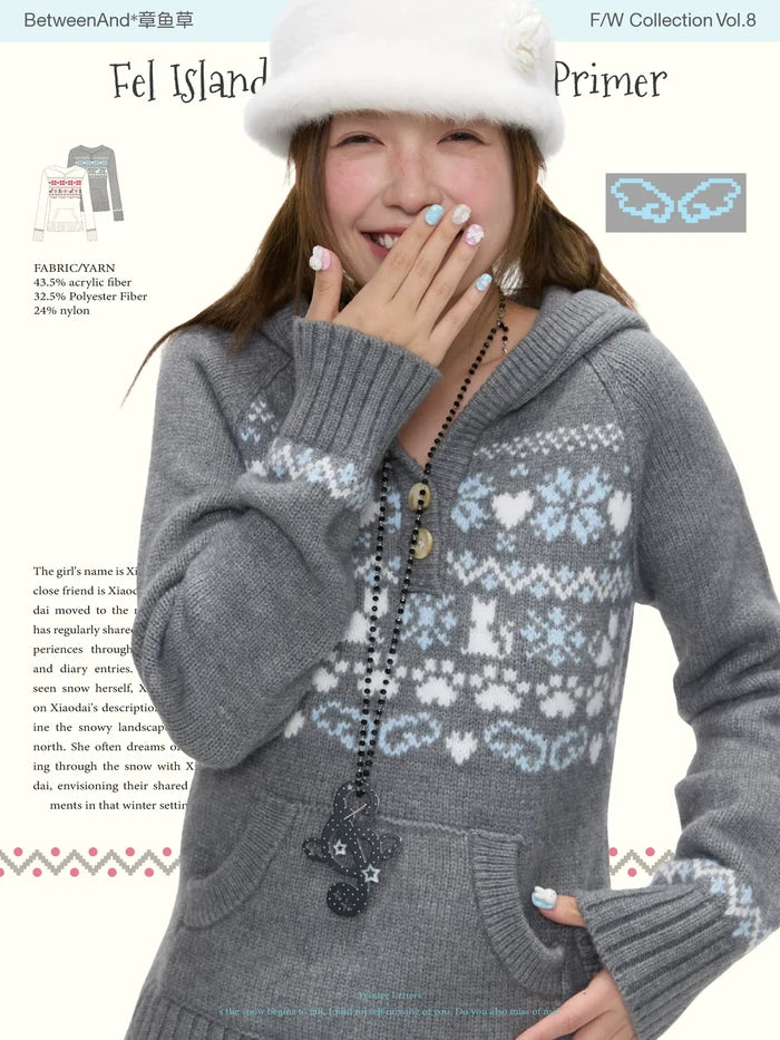 Fel island knitted christmas hoodie
