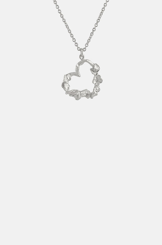 Alex Monroe Floral Heart Necklace with Itsy Bitsy Bee Silver.