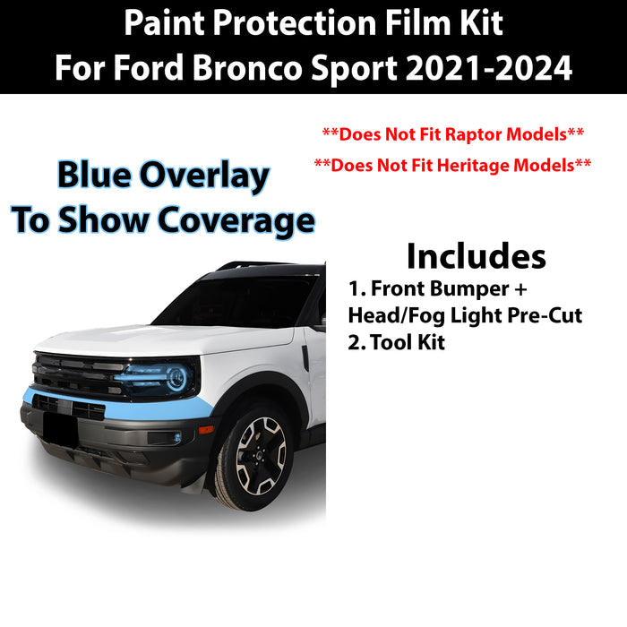 Fits Ford Bronco Sport 2021+ Precut Premium Paint Protection Film Clear Bra PPF Decal Film Kit Cover - Bogar Tech Designs
