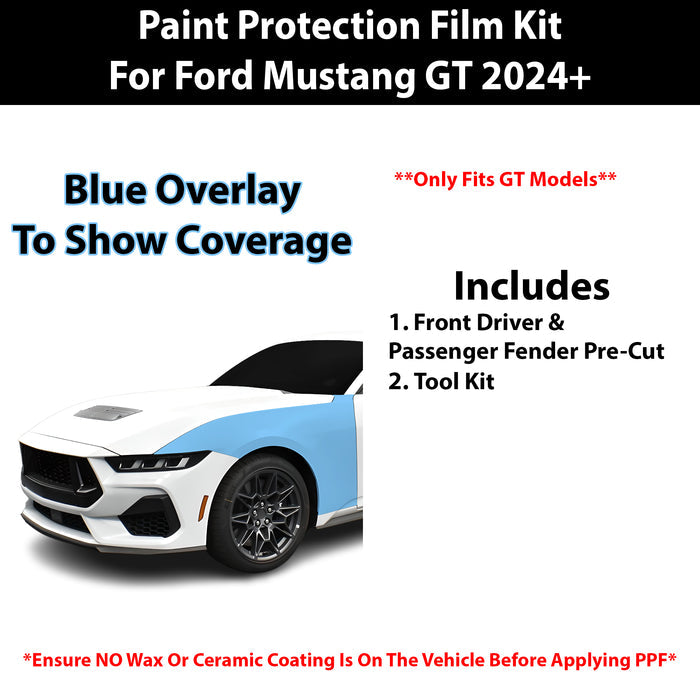 Fits Ford Mustang GT 2024+ Precut Premium Paint Protection Film Clear Bra PPF Decal Film Kit - Bogar Tech Designs