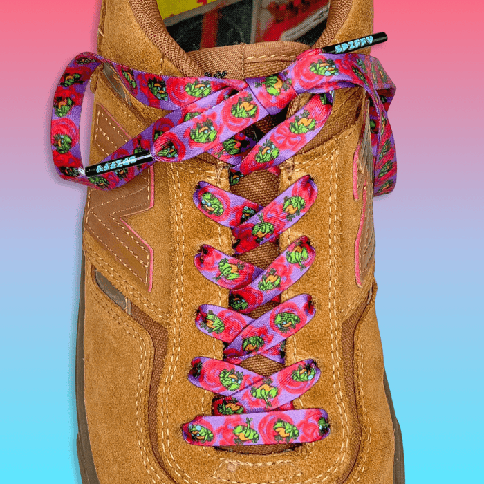 Funky Frog Shoelaces | Flat Printed Shoelaces | 100% Recycled Materials | Adult & Kids Sizes
