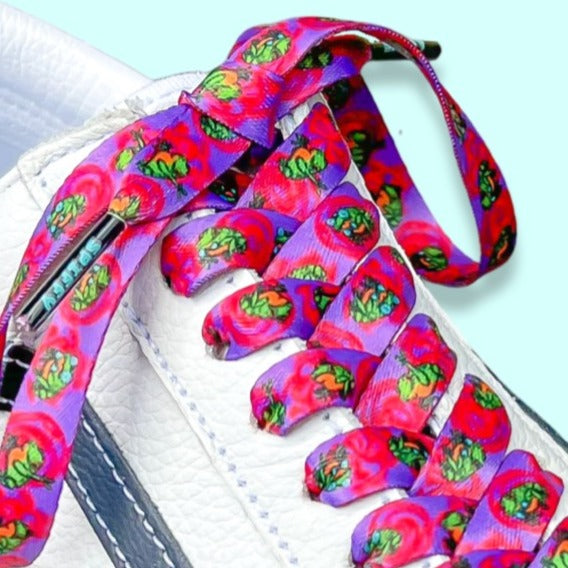 Funky Frog Shoelaces | Flat Printed Shoelaces | 100% Recycled Materials | Adult & Kids Sizes