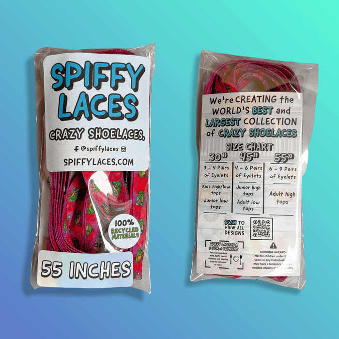 Funky Frog Shoelaces | Flat Printed Shoelaces | 100% Recycled Materials | Adult & Kids Sizes