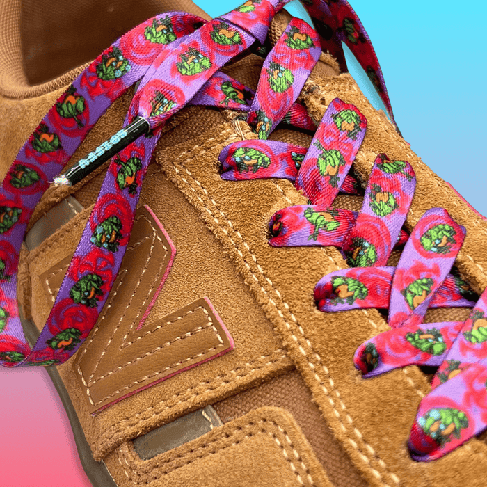 Funky Frog Shoelaces | Flat Printed Shoelaces | 100% Recycled Materials | Adult & Kids Sizes