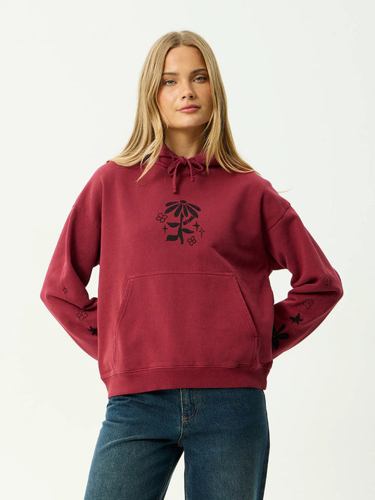 Garden Variety - Recycled Pull On Hood | Washed Burgundy-Image 1