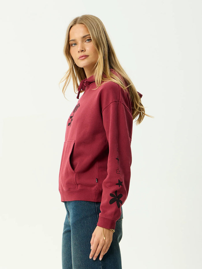 Garden Variety - Recycled Pull On Hood | Washed Burgundy-Image 3