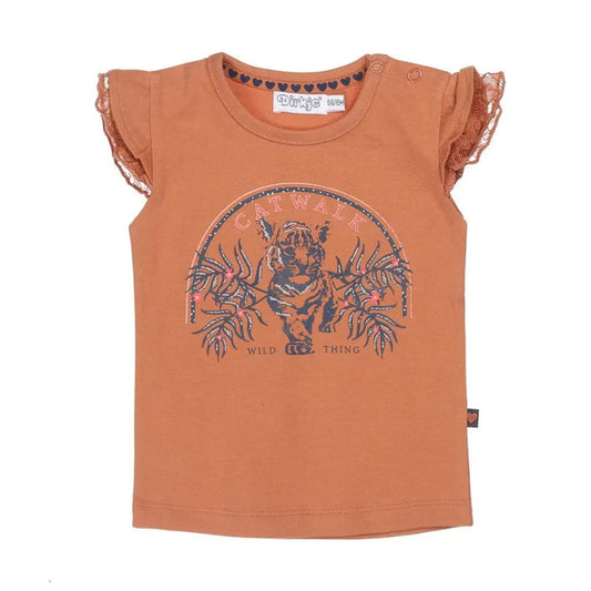 Girls T-Shirt Rusty Brown | Dirkje - Jenni Kidz