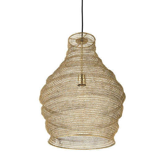 Gold Mesh and Iron Pendant Light-16.0L x 16.0W x 20.0H