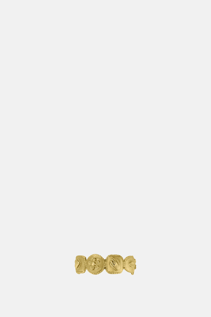 Alex Monroe Gratitude for Nature Half Wreath Ring Gold.